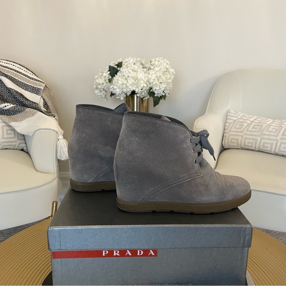 Prada Grey Suede Booties - Picture 4 of 9